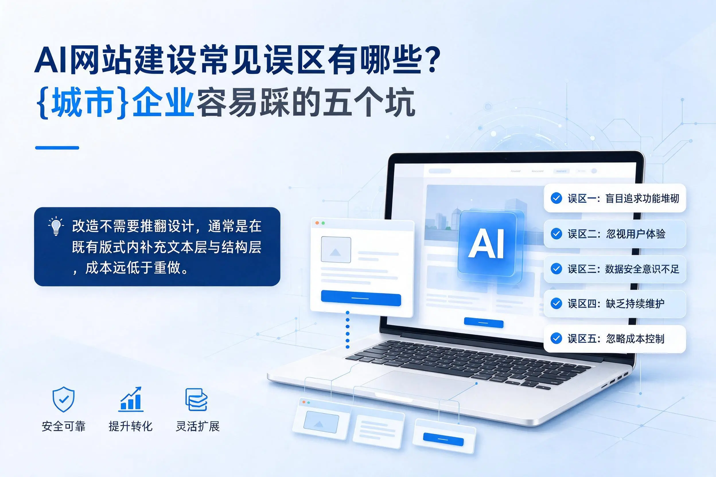 AI网站建设常见误区有哪些？曲靖企业容易踩的五个坑
